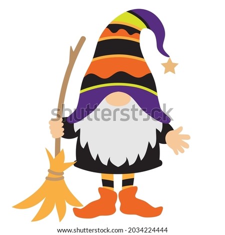 Cute Halloween gnome vector cartoon illustration