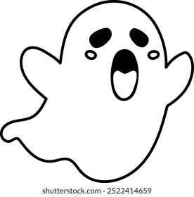cute halloween gost illustration for card website, application, printing, document, poster design, etc.