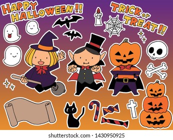 Cute halloween hand drawn illustration