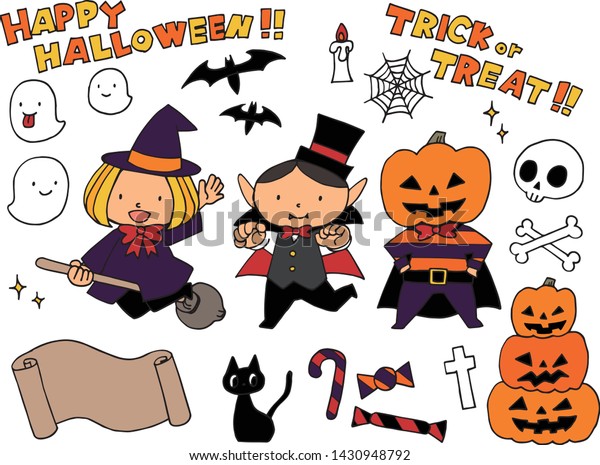 Cute Halloween Hand Drawn Illustration Stock Vector (royalty Free 