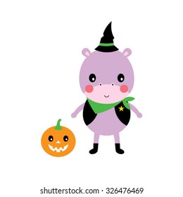 cute Halloween hippo