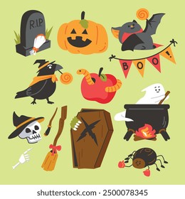 Cute halloween icon illustration and decoration