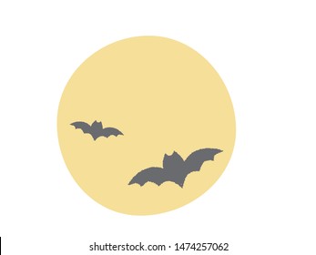 A cute Halloween illustration with a bat motif.
