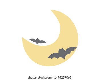 A cute Halloween illustration with a bat motif.
