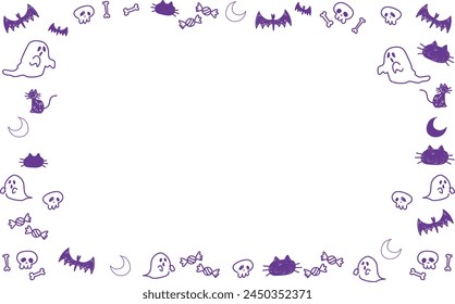 lindo fondo de marco de decoración de ilustración de halloween