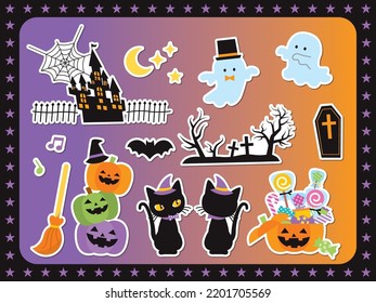 Cute Halloween Illustration Set Material