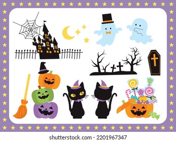 Cute Halloween Illustration Set Material