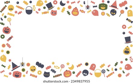Cute halloween illustration square frame