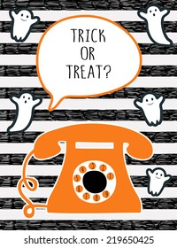 Cute halloween invitation or greeting card. Used for wallpaper, pattern fills, web page background,surface textures.