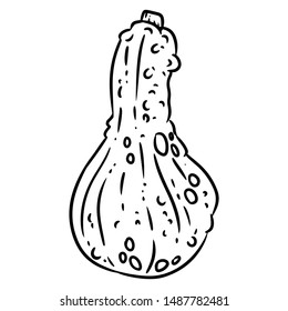 Cute halloween knucklehead pumpkin hand drawn doodle. Isolated illustration