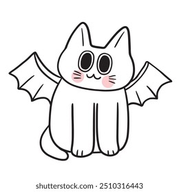 Cute Halloween monster cat vector.