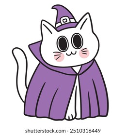 Cute Halloween monster cat vector.