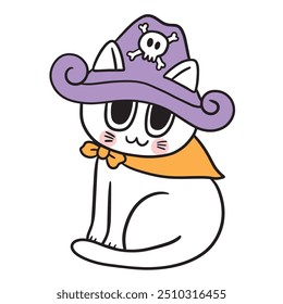 Cute Halloween monster cat vector.