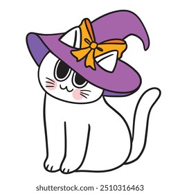 Cute Halloween monster cat vector.