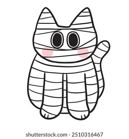 Cute Halloween monster cat vector.