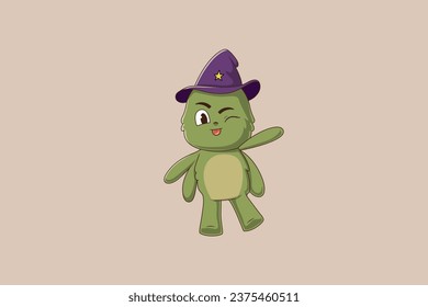 Cute Halloween Monster Character Design Illustration