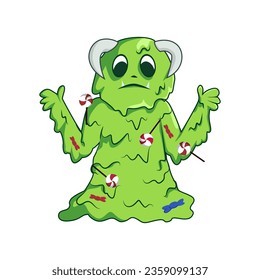 Cute Halloween Monster Character Illustration