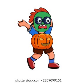 Cute Halloween Monster Character Illustration