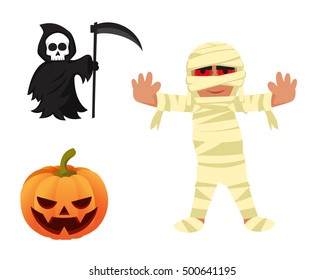 Cute Halloween Monster Character Set 3