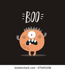Cute Halloween monster print. Boo!