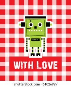 cute halloween monster robot