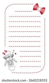 lindo papel de nota de Halloween con línea 