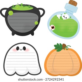 Nette Halloween Notizen Illustration Set