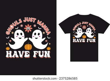 Cita Halloween Traje Flirty Ghost "Ghouls just want to fun" Diseño de camisetas