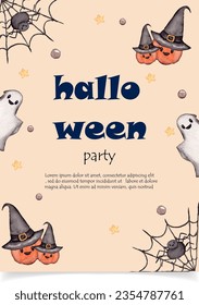 cute halloween party banner design