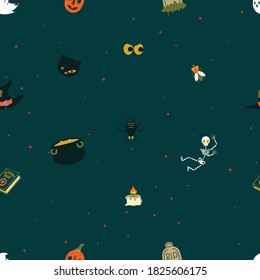 Cute Halloween pattern concept of vector illustrations