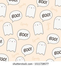 Cute halloween pattern. Doodle illustration related to halloween.