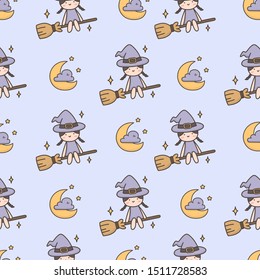 Cute halloween pattern. Doodle illustration related to halloween.