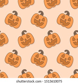 Cute halloween pattern. Doodle illustration related to halloween.