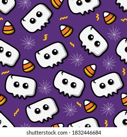 Cute Halloween pattern, Vector hand drawn illustration. good for background, print textile, paper, etc.