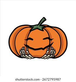 Lindos halloween abóbora desenho animado vetor ilustração