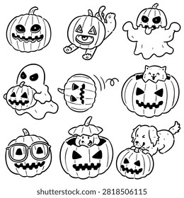 Cute Halloween pumpkin character