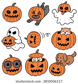 Cute Halloween pumpkin character