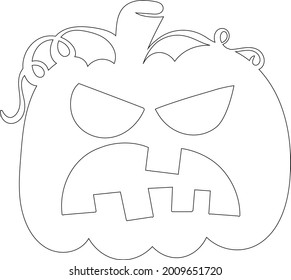 Cute Halloween Pumpkin Coloring Page Stock Vector (Royalty Free ...