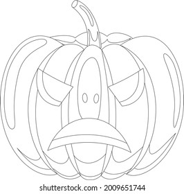 Cute Halloween Pumpkin Coloring Page