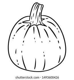 Cute halloween pumpkin doodle. Isolated illustration