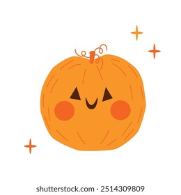 Cute Halloween pumpkin element. For scrapbooking, greeting card, party invitation, poster