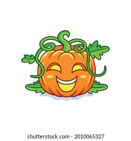 Cute halloween pumpkin face cartoon