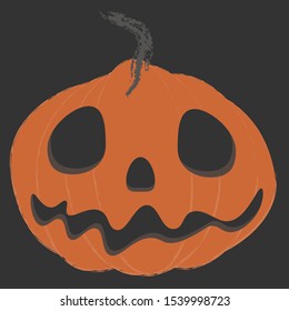 Cute halloween pumpkin face. Vector illustration.