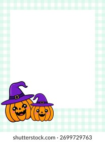 Nette Halloween Kürbis Rahmen Vorlage