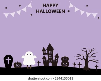 Cute Halloween pumpkin and ghost frame     , autumn, vector, october, pumpkin, halloween, simple
