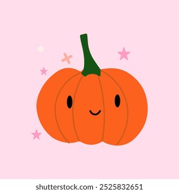 Cute halloween pumpkin. Halloween happy pumpkin  illustration. Childish print trick or treat