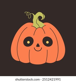 Cute Halloween pumpkin. Happy Halloween. Vector illustration in flat style