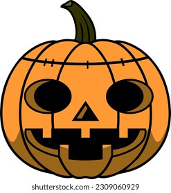 Vector de cabeza de calabaza de Halloween