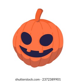 cute Halloween pumpkin illustration in cartoon style. Flat illustration of jack pumpkin vector