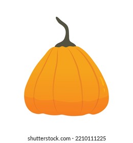 Cute halloween pumpkin illustration with spooky face isolated on white background